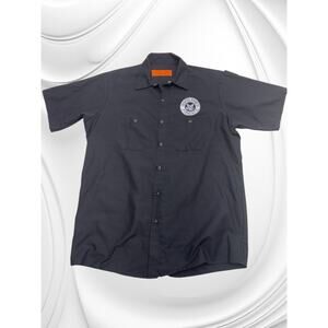 ROCKFORD FOSGATE Men’s Large Black Shoet Sleeve Work Shirt RED KAP